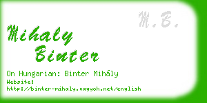 mihaly binter business card